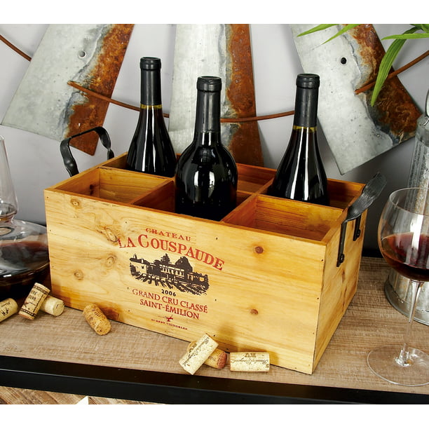4 x Wooden Wine Box Crate 6 bottle French Genuine Storage Drawer Planter Hamper